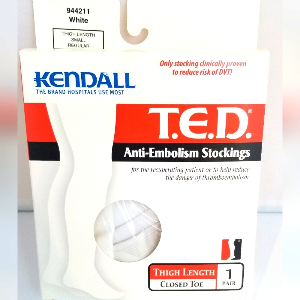 KENDALL brand Anti Embolism Stockings.Closed toe.Thigh high.Regular. Size Small.